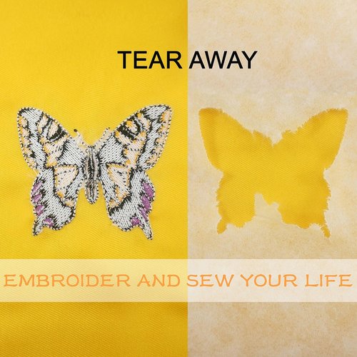 Brothread Tear Away Machine Embroidery Stabilizer - Medium Weight 1.8 oz, 15" x 25 Yd Roll | Perfect for Embroidery & Sewing