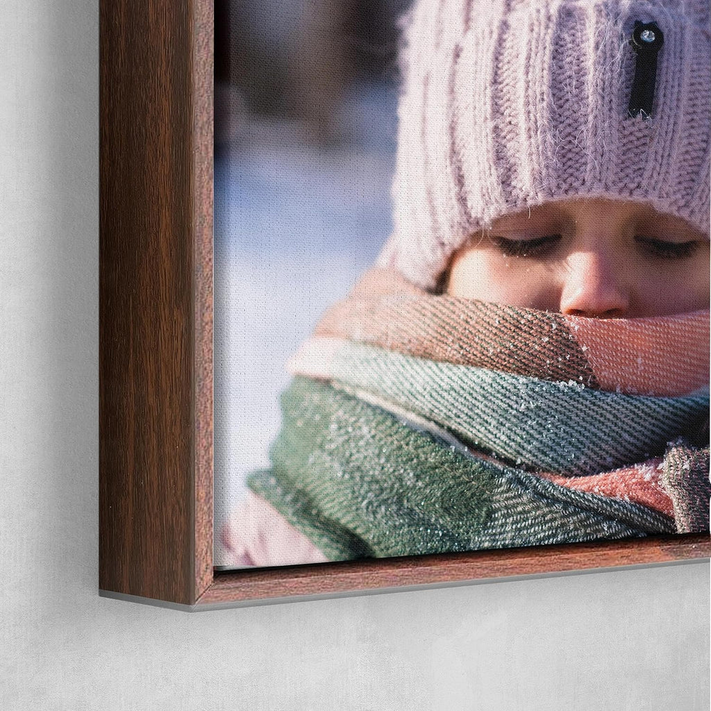 P&L ART Personalized Custom Canvas Prints - Transform Photos into Stunning Wall Art | 20x30 Walnut Frame