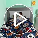 Glow in the Dark Sports Ball Twin Comforter Set - 5-Piece Boys Bed in a Bag