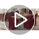 Dining Room Chair Covers Set of 2, High Stretch Slipcovers with Skirt, Machine Washable, White