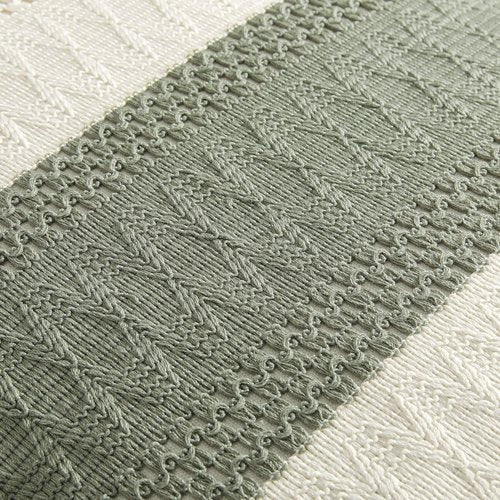 ZeeMart 2 Packs Cotton Boho Throw Pillow Covers 24x24 Inch Contrast Green, Soft Farmhouse Decorative Couch Pillow Cases Sage Green Cushion Covers for Sofa Bed Living Room Home Decor