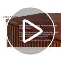67-Inch Fluted Oak Buffet Cabinet - 6-Door Wood Sideboard Credenza
