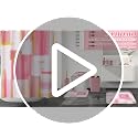 Complete Pink and Gold Bathroom Accessory Set with Shower Curtain and Rugs