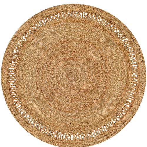HOMIDATE Round Jute Rug 4 Foot, Braided Reversible Eco-Friendly Round Natural Jute Area Rug for Bedroom, Kitchen, Living Room, Farmhouse