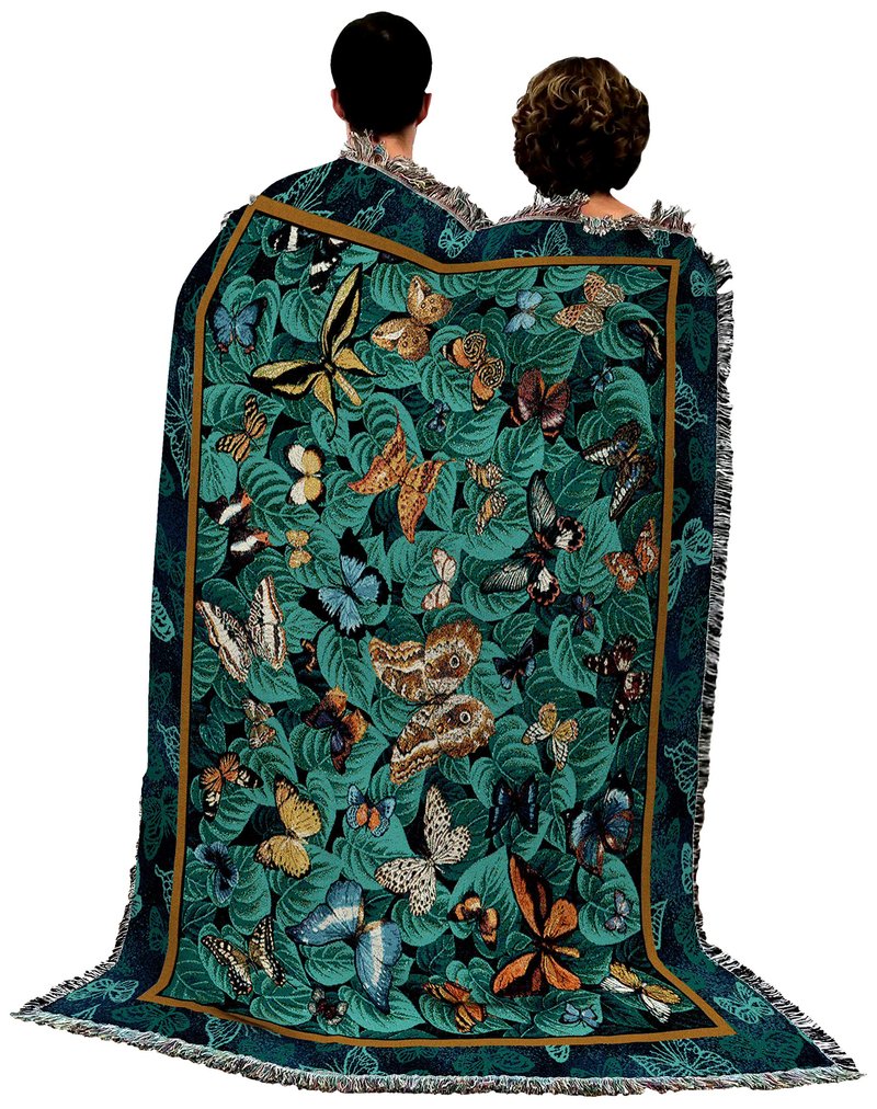 Pure Country Weavers Butterfly Dance Blanket by Elena Vladykina - Garden Floral Gift Tapestry Throw Woven from Cotton - Made in The USA (72x54)