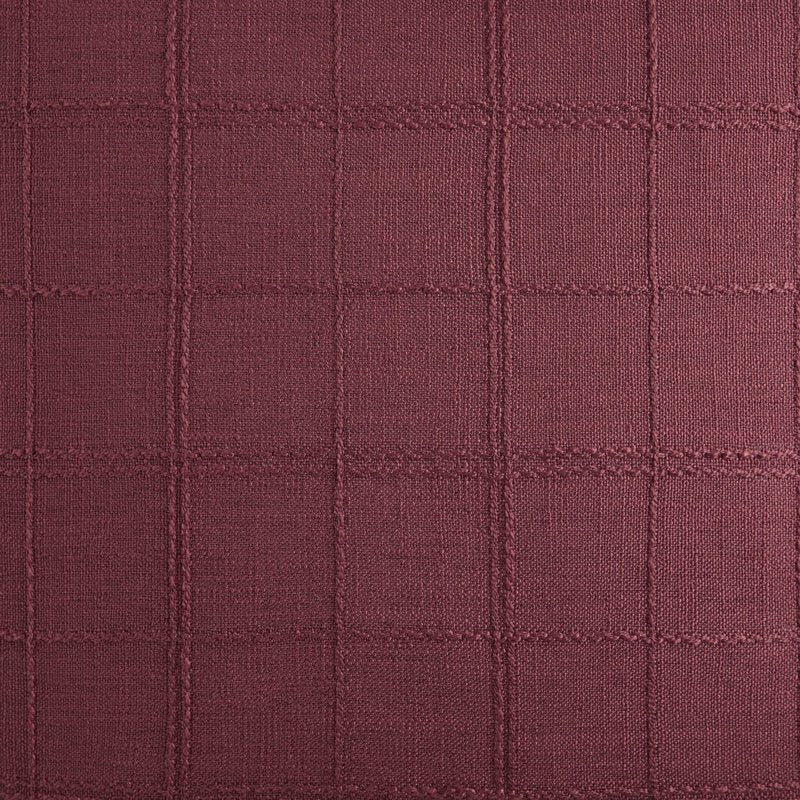 ZeeMart Linen Checked Throw Pillow Covers Set of 2, 20x20 Inch Allover Grid Burgundy, Farmhouse Decorative Double Sided Grid Embroidered Couch Pillow Cases Red Cotton Linen Cushion Covers