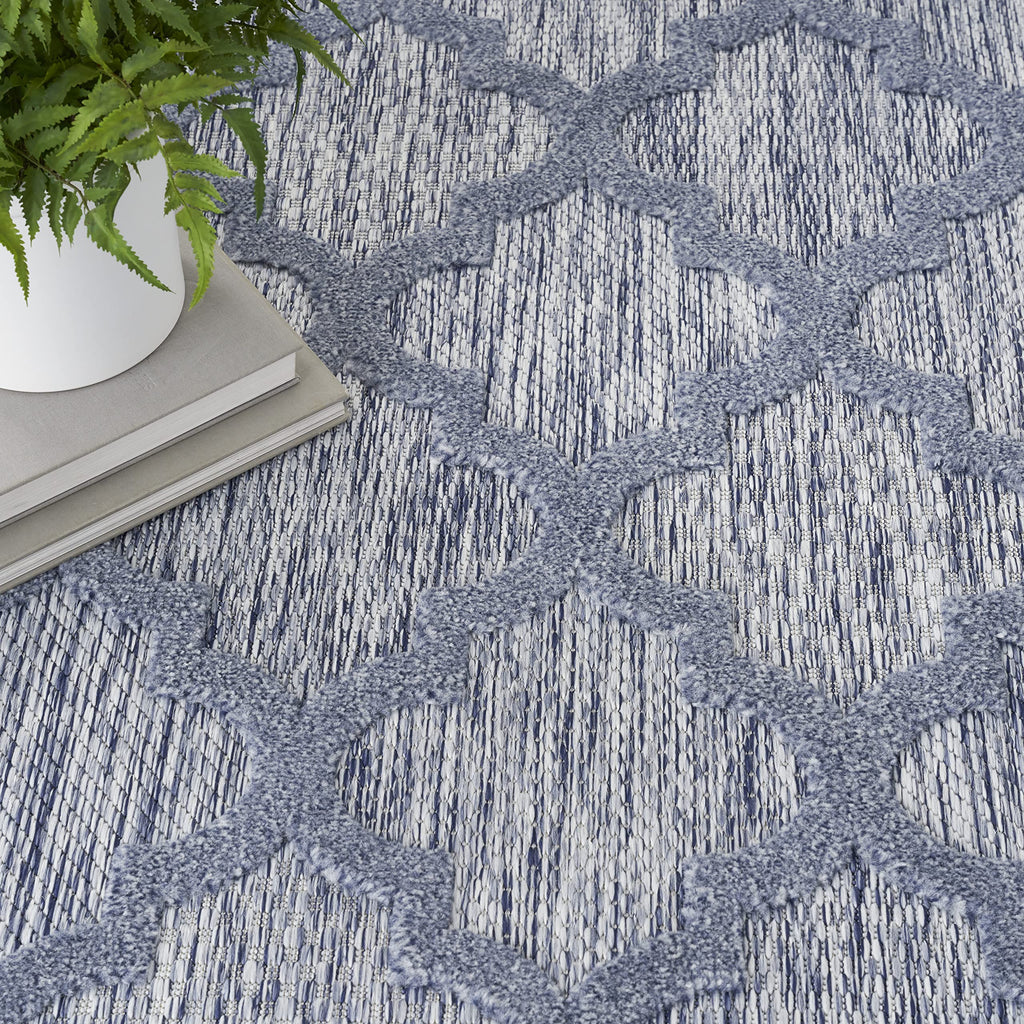 Nourison Home Easy Care Denim Blue 5' x 7' Area Rug - Easy Clean, Non Shedding, Bed Room, Living Room, Dining Room, Kitchen (5' x 7')
