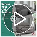 Stretch Loveseat Recliner Slipcover - 6 Piece Jacquard Cover, Light Gray