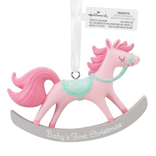 Hallmark Baby Girl's First Christmas Ornament 2026 - Pink Rocking Horse