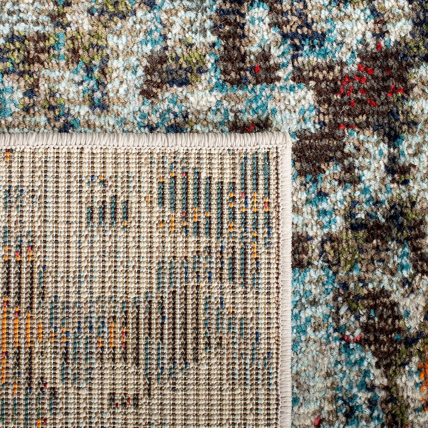 SAFAVIEH Area Rug 8x10 - Madison Collection - Modern Grey & Blue Abstract Design | Non-Shedding & Easy to Clean for Living Room, Bedroom, Office, Dining Space