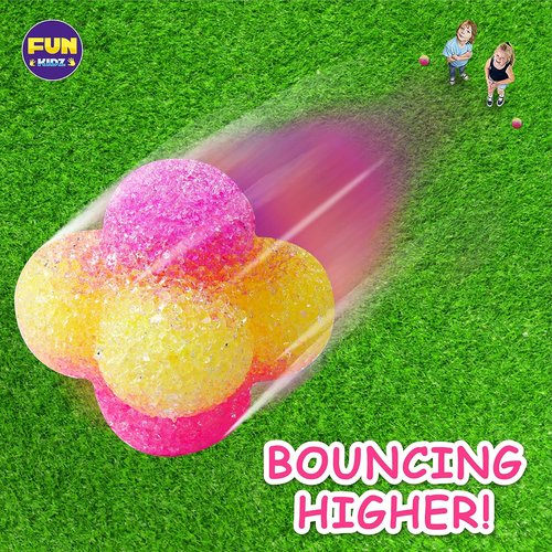 FunKidz Bouncy Ball Kit - Colorful Magic Ball-Making Activity for Kids | 12 Individual Bottles, Ages 6+