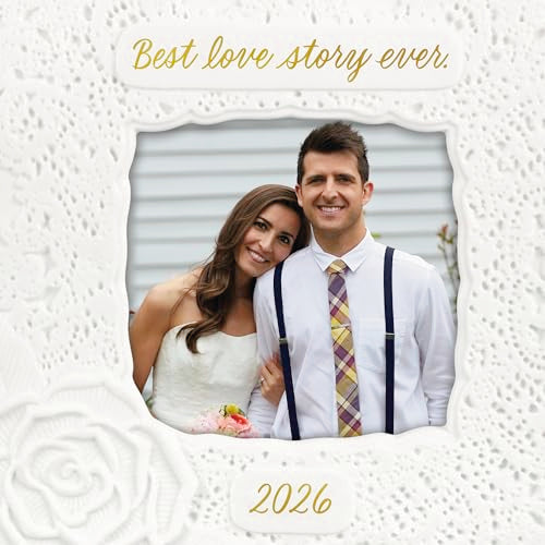 2026 Hallmark Keepsake Christmas Ornament - Best Love Story Ever Photo Frame Bridal Gift