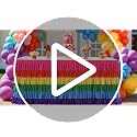 Rainbow Unicorn Tutu Table Skirt 14ft Bright Rainbow for Birthday & Party Decorations