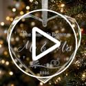 2026 First Christmas Married Crystal Glass Ornament for Couples