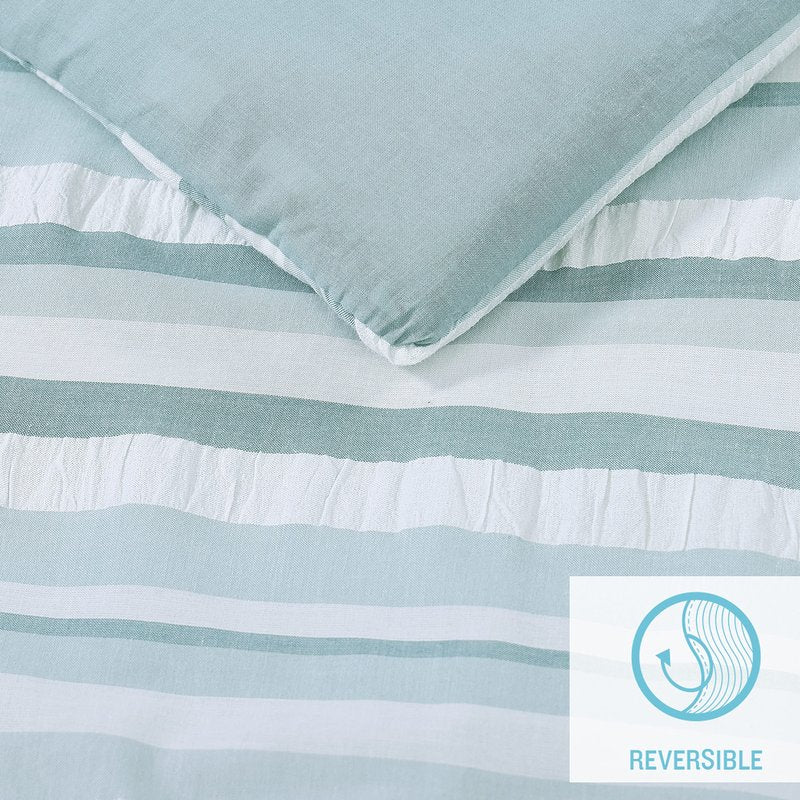 Tommy Bahama - King Duvet Cover Set, Cotton Bedding with Matching Shams & Button Closure, Super Soft Bedding Set (Clearwater Cay Blue, King)