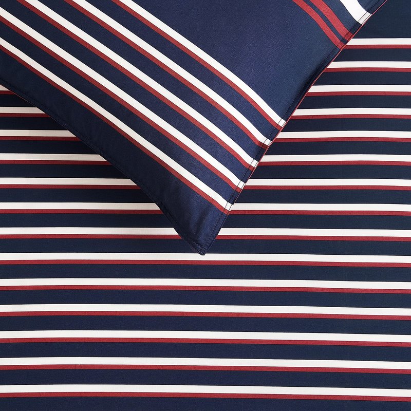 Nautica - Queen Duvet Cover Set, Cotton Reversible Bedding with Matching Shams, Medium Weight for All Seasons (Mineola Navy, Queen)