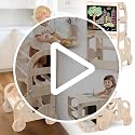 Convertible Toddler Kitchen Step Stool and Table Set with Blackboard