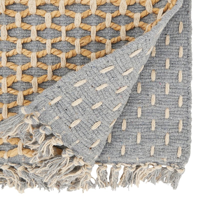Saro Lifestyle Natural Jute Rope Table Runner, Grey, 16"x72"