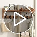 29-Inch Wall Mounted Coat Rack with Shelf and 11 Hooks, Wood Entryway Organizer