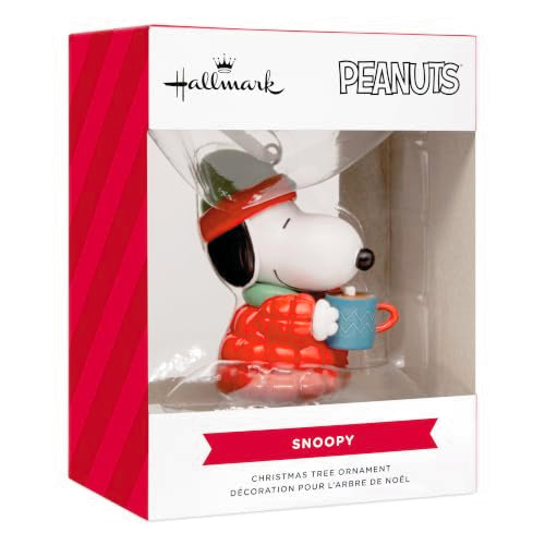 Hallmark Peanuts Snoopy Holding Hot Cocoa Christmas Ornament - Festive Holiday Decor
