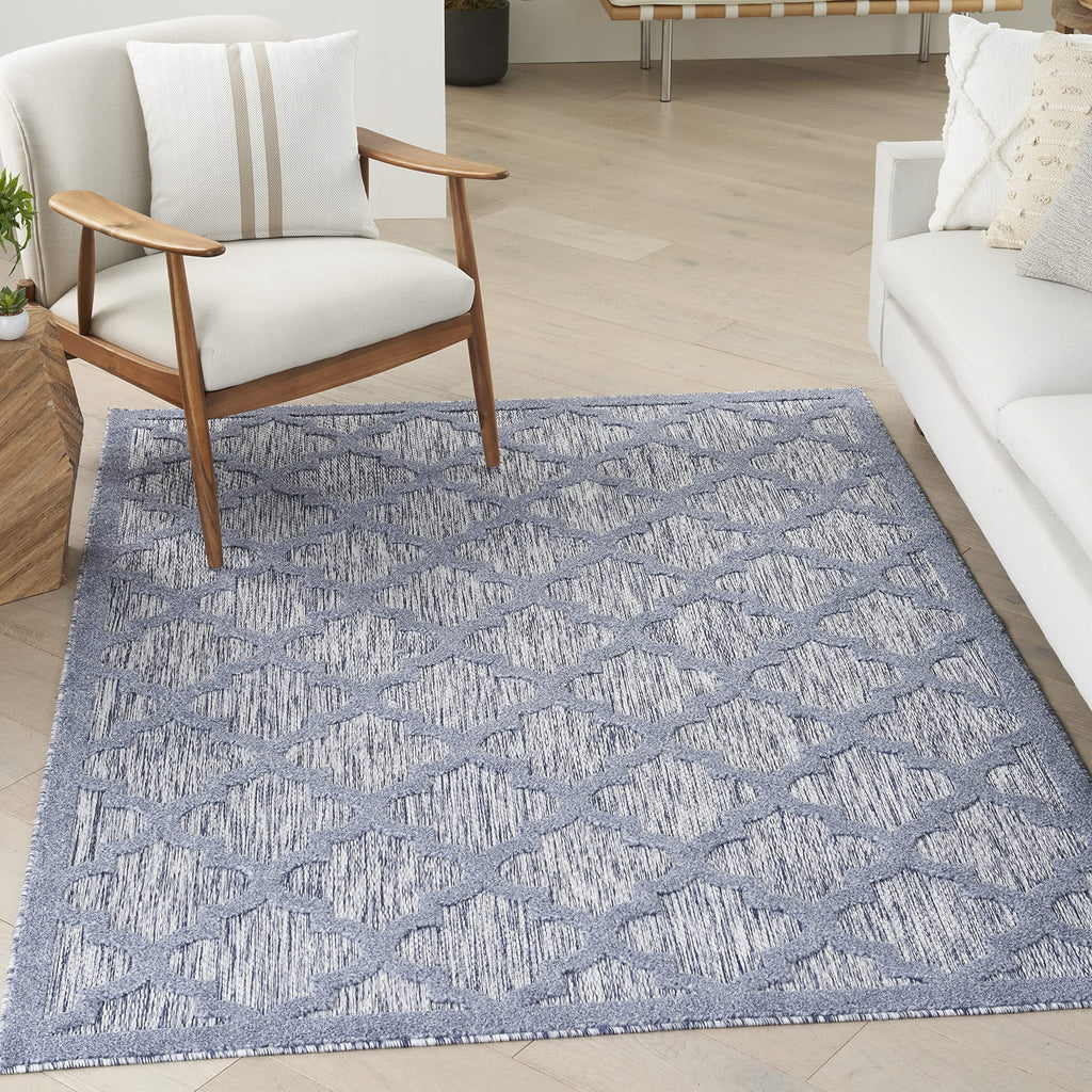 Nourison Home Easy Care Denim Blue 5' x 7' Area Rug - Easy Clean, Non Shedding, Bed Room, Living Room, Dining Room, Kitchen (5' x 7')