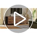 63-Inch Wide Dresser with 9 Fabric Drawers, Rustic TV Stand for Bedroom