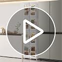 4-Tier Foldable Slim Storage Cabinet with Wheels, Narrow Organizer Unit