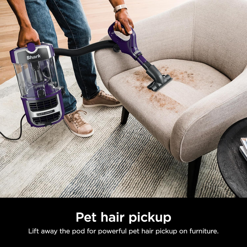 Shark Lift-Away Upright Vacuum - PowerFins & Self-Cleaning Brushroll | Anti-Allergen Technology, Eggplant