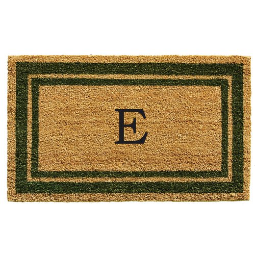 Calloway Mills 153042436E Sage Green Border 24" x 36" Monogram Doormat, (Letter E)