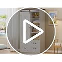 71-Inch Wooden Wardrobe Closet with Sliding Barn Doors and 4 Drawers