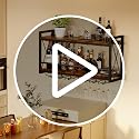Wall Mounted Wine Rack with Glass Holder, Industrial Wood and Metal Shelf