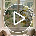 Bee Stained Glass Acrylic Panel - 20cm Window Hanging Decor