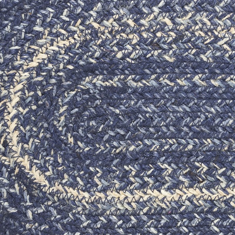 VHC Brands Farmhouse Great Falls Blue Table Runner, Blue White, Jute Blend, Rectangle, 13x36 Inches