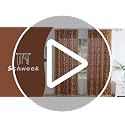Floral Rust Orange Linen Curtains 96" Length - 2 Panels