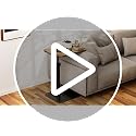 Adjustable C-Shaped Sofa Side Table with Swivel Tray and Metal Base