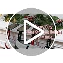 Heavy Duty Black Iron Christmas Stocking Holders for Mantel - Set of 2