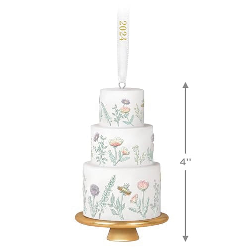 Tiers of Joy 2024 Hallmark Keepsake Wedding Cake Ornament, Porcelain Bridal Christmas Keepsake