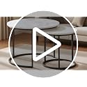 Round Nesting Coffee Table Set of 2, Modern Marble Pattern Stacking Tables