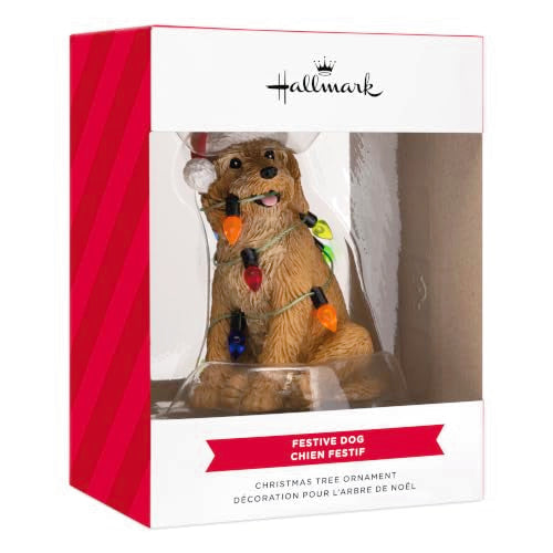 Hallmark Dog Christmas Ornament with Lights - Festive Ornament (Variation: Dog with Lights)