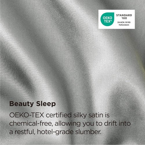 Bedsure Satin Pillowcase - Luxurious Silk-Like Feel | Standard Size 20x26 Inches | Silver Grey, 2-Pack