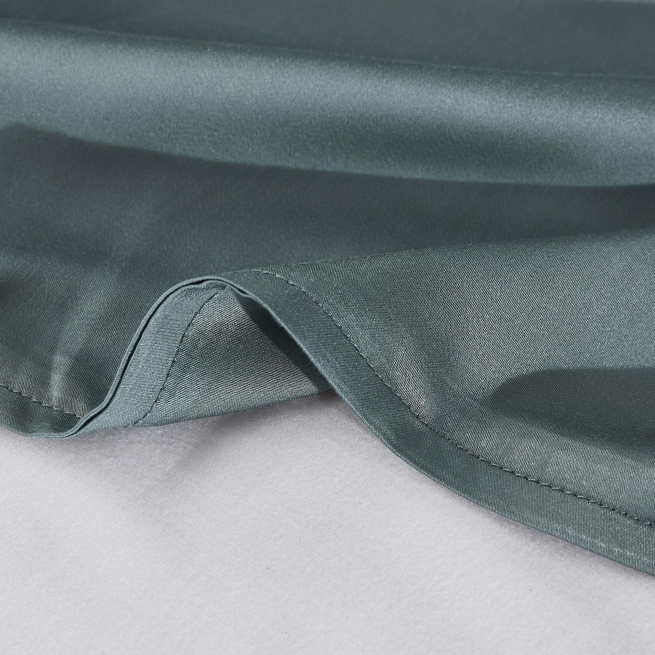 Dornroscn Cooling Viscose Made from Bamboo Duvet Cover for Summer Removable Queen Size Duver Covers for Weighted Blankets 60''x80'' Sea Grass