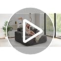 56-Inch Oversized Faux Fur Chaise Lounge Chair with Pillows, Grey