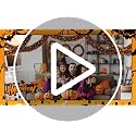 50ft Halloween Tinsel Garland - Metallic Orange & Black Hanging Decor