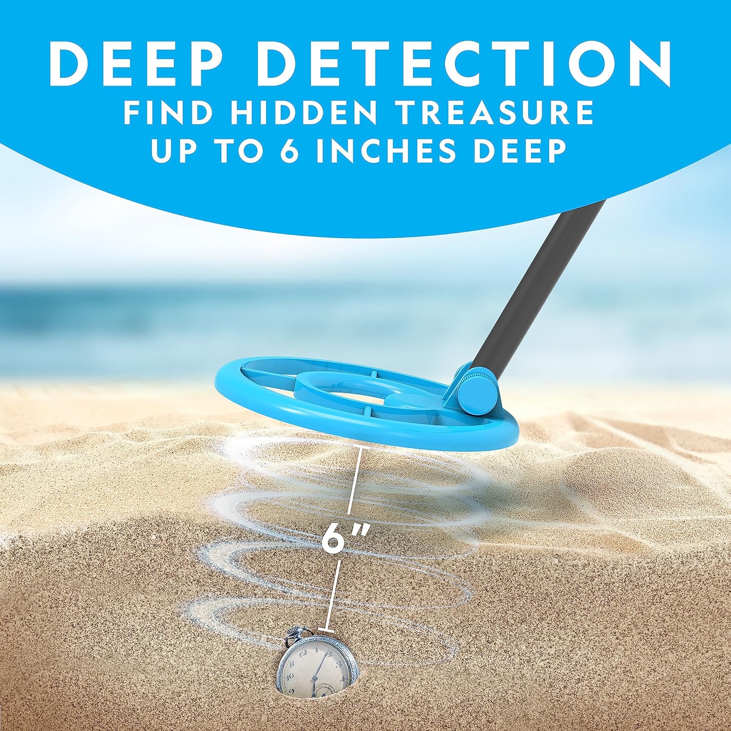 National Geographic Metal Detector for Kids - Waterproof 7.4" Coil, Lightweight Gold Detector with LCD Display