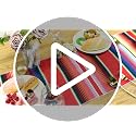 Fowecelt Mexican Serape Table Runner 14 x 84 in Blue Pack of 2 Hand-Woven Cotton