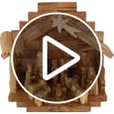 Hand-Carved Olive Wood Nativity Set - 12-Piece Bethlehem Christmas Scene