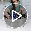BREKX Heavy-Duty Stainless Steel Beverage Tub - Large Oval Ice Cooler, 25 Qt