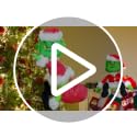 Christmas Green Monster Decorations with LED Lights - 23.6in Poseable Plush Doll for Indoor & Outdoor Holiday Decor