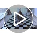 Checkered Area Rug 4x6, Soft Fluffy Shag Carpet for Bedroom and Living Room
