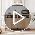 Modern Wood Sideboard Buffet Cabinet with Fluted Doors and Storage